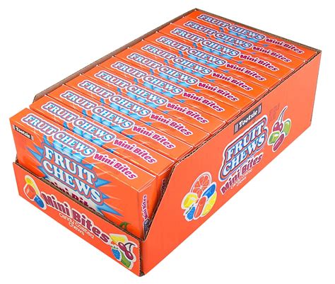 fruit chew candy metal box|Fruit Chews Mini Bites Candy Coated Chews Movie Theater Box, .